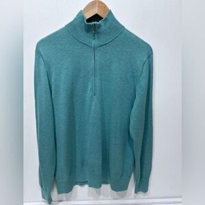 Brooks Brothers Men’s Green Supima‎ Cotton Half-Zip Pullover Sweater Size M
